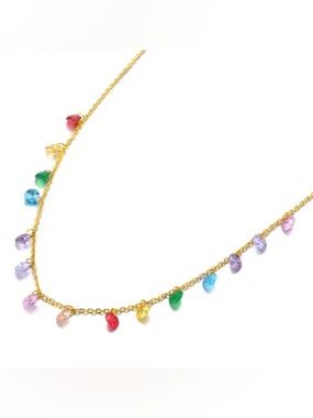 Crystal Dangling Multicolor choker Necklace colorful necklace Rainbow necklace